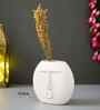 Resin Blowing Kiss Face Shape Decorative Flower Vase Pot Artificial Flowers Plant (White)Home Decoration Items for Living Room Bedroom Hall Office Table| Home Decor Gifts for Birthday