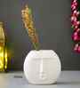 Resin Blowing Kiss Face Shape Decorative Flower Vase Pot Artificial Flowers Plant (White)Home Decoration Items for Living Room Bedroom Hall Office Table| Home Decor Gifts for Birthday