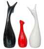 Resin Creative Cat Family Statues Figures Decorative Animal Showpieces (Set of 3, Black Red White)| Home Decoration Items for Living Room Bedroom Hall Office|Home Decor Gifts for Birthday Anniversary