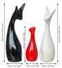 Resin Creative Cat Family Statues Figures Decorative Animal Showpieces (Set of 3, Black Red White)| Home Decoration Items for Living Room Bedroom Hall Office|Home Decor Gifts for Birthday Anniversary