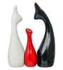 Resin Creative Cat Family Statues Figures Decorative Animal Showpieces (Set of 3, Black Red White)| Home Decoration Items for Living Room Bedroom Hall Office|Home Decor Gifts for Birthday Anniversary