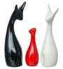Resin Creative Cat Family Statues Figures Decorative Animal Showpieces (Set of 3, Black Red White)| Home Decoration Items for Living Room Bedroom Hall Office|Home Decor Gifts for Birthday Anniversary