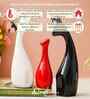 Resin Creative Cat Family Statues Figures Decorative Animal Showpieces (Set of 3, Black Red White)| Home Decoration Items for Living Room Bedroom Hall Office|Home Decor Gifts for Birthday Anniversary