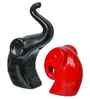 Resin Decorative Cute Couple Elephant Showpieces Animal Figurines(Set of 2, Black Red)| Elephant Statues Home Decor Items for Living Room Bedroom Hall Office| Home Decor Gifts for Birthday