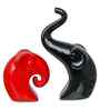 Resin Decorative Cute Couple Elephant Showpieces Animal Figurines(Set of 2, Black Red)| Elephant Statues Home Decor Items for Living Room Bedroom Hall Office| Home Decor Gifts for Birthday