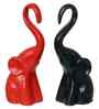 Resin Decorative Cute Couple Elephant Statues Animal Figurines(Set of 2, Black Red)| Elephant Showpieces Home Decor Items for Living Room Bedroom Hall Office| Home Decor Gifts for Birthday