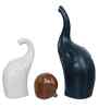 Resin Decorative Cute Elephant Showpieces Animal Figurines(Set of 3, Black White Brown) Elephant Statues Home Decor Items for Living Room Bedroom Hall Office| Home Decor Gifts for Birthday