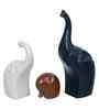 Resin Decorative Cute Elephant Showpieces Animal Figurines(Set of 3, Black White Brown) Elephant Statues Home Decor Items for Living Room Bedroom Hall Office| Home Decor Gifts for Birthday