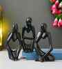 Resin Decorative Thinking Human Figurines Statues Showpieces (Set of 3, Black)| Home Decor Items for Living Room Bedroom Hall Office Desk Bookshelf  Table| Home Decor Gifts for Birthday
