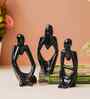 Resin Decorative Thinking Human Figurines Statues Showpieces (Set of 3, Black)| Home Decor Items for Living Room Bedroom Hall Office Desk Bookshelf  Table| Home Decor Gifts for Birthday