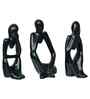 Resin Decorative Thinking Human Figurines Statues Showpieces (Set of 3, Black)| Home Decor Items for Living Room Bedroom Hall Office Desk Bookshelf  Table| Home Decor Gifts for Birthday