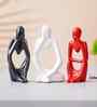 Resin Decorative Thinking Human Figurines Statues Showpieces (Set of 3, Black White Red)| Home Decor Items for Living Room Bedroom Hall Office Desk Bookshelf  Table| Gifts for Birthday