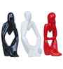 Resin Decorative Thinking Human Figurines Statues Showpieces (Set of 3, Black White Red)| Home Decor Items for Living Room Bedroom Hall Office Desk Bookshelf  Table| Gifts for Birthday