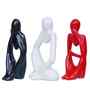 Resin Decorative Thinking Human Figurines Statues Showpieces (Set of 3, Black White Red)| Home Decor Items for Living Room Bedroom Hall Office Desk Bookshelf  Table| Gifts for Birthday