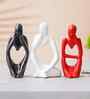 Resin Decorative Thinking Human Figurines Statues Showpieces (Set of 3, Black White Red)| Home Decor Items for Living Room Bedroom Hall Office Desk Bookshelf  Table| Gifts for Birthday