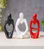 Resin Decorative Thinking Human Figurines Statues Showpieces (Set of 3, Black White Red)| Home Decor Items for Living Room Bedroom Hall Office Desk Bookshelf  Table| Gifts for Birthday