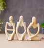 Resin Decorative Thinking Human Figurines Statues Showpieces (Set of 3, White)| Home Decor Items for Living Room Bedroom Hall Office Desk Bookshelf  Table| Home Decor Gifts for Birthday