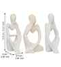 Resin Decorative Thinking Human Figurines Statues Showpieces (Set of 3, White)| Home Decor Items for Living Room Bedroom Hall Office Desk Bookshelf  Table| Home Decor Gifts for Birthday