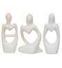 Resin Decorative Thinking Human Figurines Statues Showpieces (Set of 3, White)| Home Decor Items for Living Room Bedroom Hall Office Desk Bookshelf  Table| Home Decor Gifts for Birthday