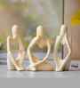Resin Decorative Thinking Human Figurines Statues Showpieces (Set of 3, White)| Home Decor Items for Living Room Bedroom Hall Office Desk Bookshelf  Table| Home Decor Gifts for Birthday