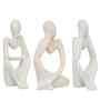 Resin Decorative Thinking Human Figurines Statues Showpieces (Set of 3, White)| Home Decor Items for Living Room Bedroom Hall Office Desk Bookshelf  Table| Home Decor Gifts for Birthday