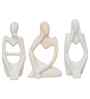 Resin Decorative Thinking Human Figurines Statues Showpieces (Set of 3, White)| Home Decor Items for Living Room Bedroom Hall Office Desk Bookshelf  Table| Home Decor Gifts for Birthday