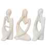 Resin Decorative Thinking Human Figurines Statues Showpieces (Set of 3, White)| Home Decor Items for Living Room Bedroom Hall Office Desk Bookshelf  Table| Home Decor Gifts for Birthday