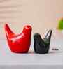 Resin Love Birds Showpieces (Set of 2, Black Red)| Home Decor Items for Living Room Bedroom Hall Office Desk| Decorative Bird Figurines Statue| Home Decor Gifts for Birthday Housewarming
