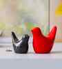 Resin Love Birds Showpieces (Set of 2, Black Red)| Home Decor Items for Living Room Bedroom Hall Office Desk| Decorative Bird Figurines Statue| Home Decor Gifts for Birthday Housewarming