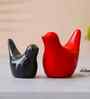 Resin Love Birds Showpieces (Set of 2, Black Red)| Home Decor Items for Living Room Bedroom Hall Office Desk| Decorative Bird Figurines Statue| Home Decor Gifts for Birthday Housewarming