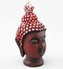 Resin Small Buddha Head In Matt Red