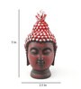 Resin Small Buddha Head In Matt Red