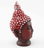 Resin Small Buddha Head In Matt Red