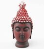 Resin Small Buddha Head In Matt Red