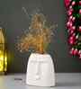 Resin Smile Face Shape Decorative Flower Vase Pot Artificial Flowers Plant (White)Home Decoration Items for Living Room Bedroom Hall Office Table| Home Decor Gifts for Birthday
