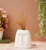 Resin Smile Face Shape Decorative Flower Vase Pot Artificial Flowers Plant (White)Home Decoration Items for Living Room Bedroom Hall Office Table| Home Decor Gifts for Birthday