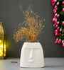 Resin Smile Face Shape Decorative Flower Vase Pot Artificial Flowers Plant (White)Home Decoration Items for Living Room Bedroom Hall Office Table| Home Decor Gifts for Birthday