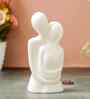 Resin White Romantic Couple Showpiece| Decorative Cute Loving Couple Statue Figurines| Home Decor Items for Living Room Bedroom Hall Office| Home Decor Gifts for Anniversary Valentines Day