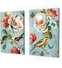 Retro Bird Multicolour Engineered Wood (Set of 2) Art Panels