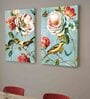 Retro Bird Multicolour Engineered Wood (Set of 2) Art Panels