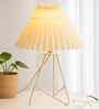 Retro Down to the Wire Metal Table Lamp, Cream Pleated Shade
