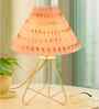 White Retro Down to the Wire Table Lamp with Fabric Shade
