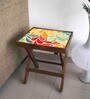 Retro Solid Wood End Table in Multicolour