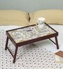 Retro Hibiscus  Brown MDF Bed Tray