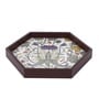 Retro Hibiscus  Hexagon   Brown MDF Multipurpose Serving Tray