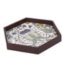 Retro Hibiscus  Hexagon   Brown MDF Multipurpose Serving Tray
