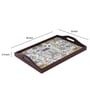 Retro Hibiscus Brown Teak Wood & MDF Serving Tray Reinvention factory