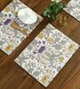 Retro Hibiscus Cream ( 16 X 12) MDF Placemat (Set of 6)