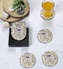 Retro Hibiscus Cream MDF (Set of 6 ) Table Coasters