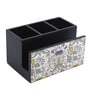 Retro Hibiscus Multicolor MDF Cutlery and Tissue Holder